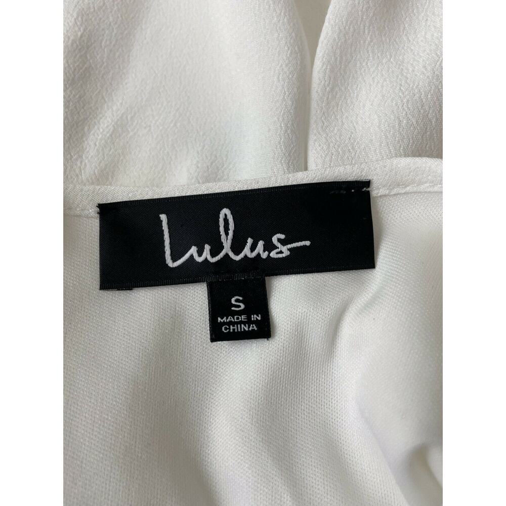 LULUS Women's Blue White Embroidered Tale To Tell Shift Dress Size Small Lined - Picture 8 of 10